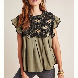 NWT Anthropologie Amit Aggarwal Marlena Lace Swing Blouse XXS B-1247